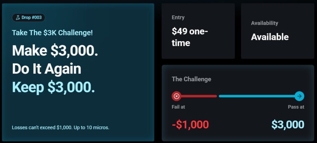 topstap labs 3k drawown pass at