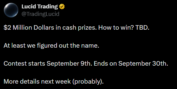 lucid trading competition tweet